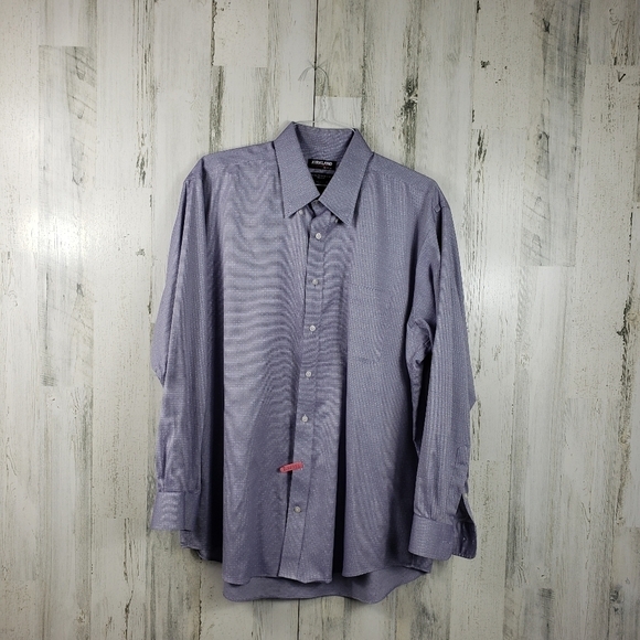 Kirkland mens lavender purple long sleeve button down shirt size 17.5 - Picture 1 of 11